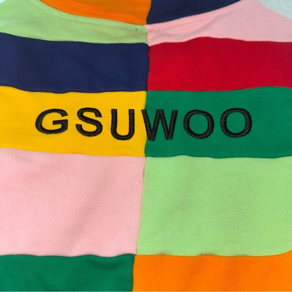 Women’s GSUWOO Color-block Pullover Hooded Sweatshirt Hoodie size Small - Picture 3 of 6